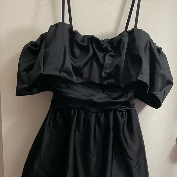 Jonathan Simkhai Satin Mini bubble dress size 4 in black